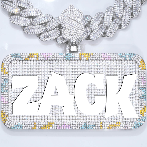 CUSTOM LETTER NECKLACE 3D COLORFUL SQUARE