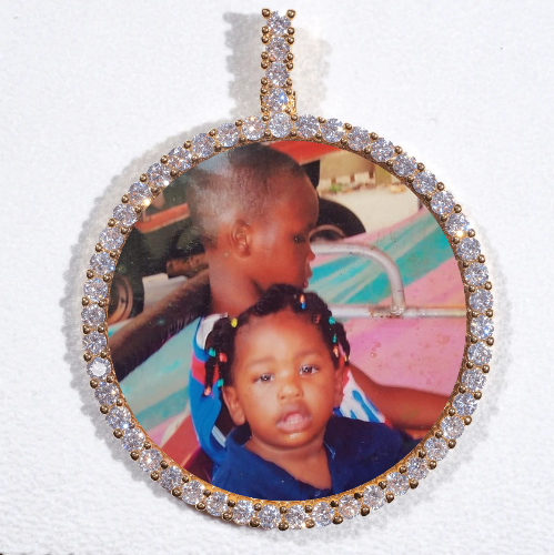LARGE 3D CIRCLE CUSTOM PICTURE PENDANT