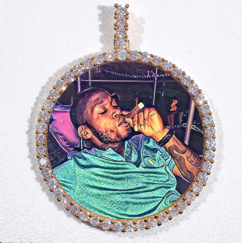 LARGE 3D CIRCLE CUSTOM PICTURE PENDANT