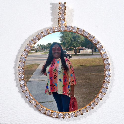 LARGE 3D CIRCLE CUSTOM PICTURE PENDANT