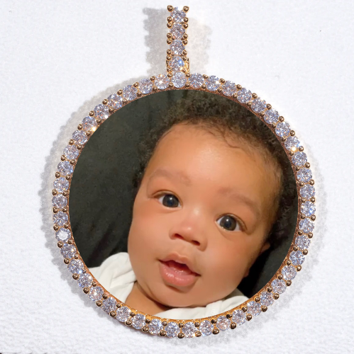 LARGE 3D CIRCLE CUSTOM PICTURE PENDANT