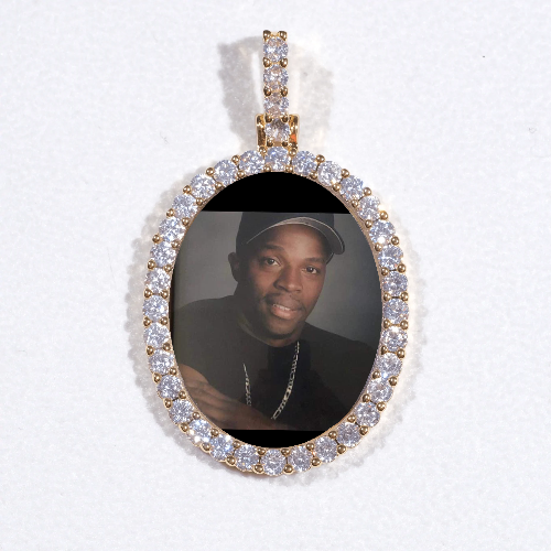3D Oval Custom Picture Pendant