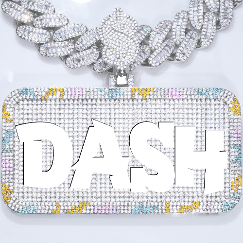CUSTOM LETTER NECKLACE 3D COLORFUL SQUARE