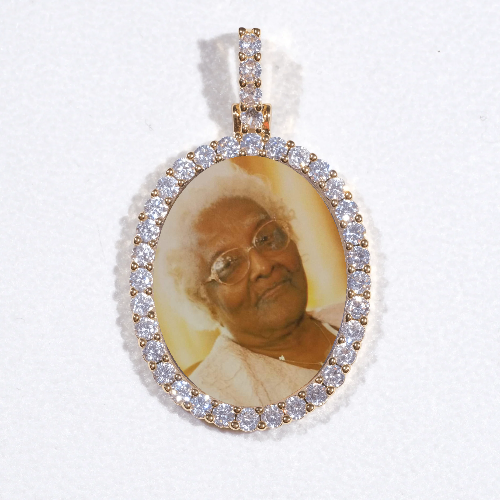 3D Oval Custom Picture Pendant