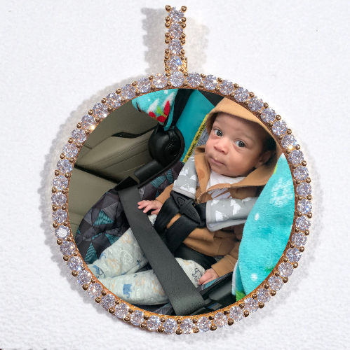 LARGE 3D CIRCLE CUSTOM PICTURE PENDANT