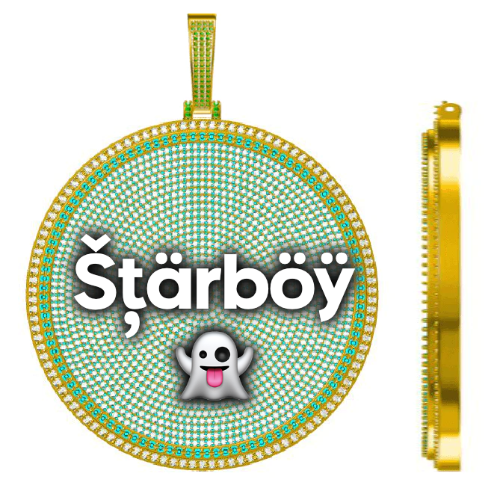 CUSTOM LETTER NECKLACE 3D BIG DISC