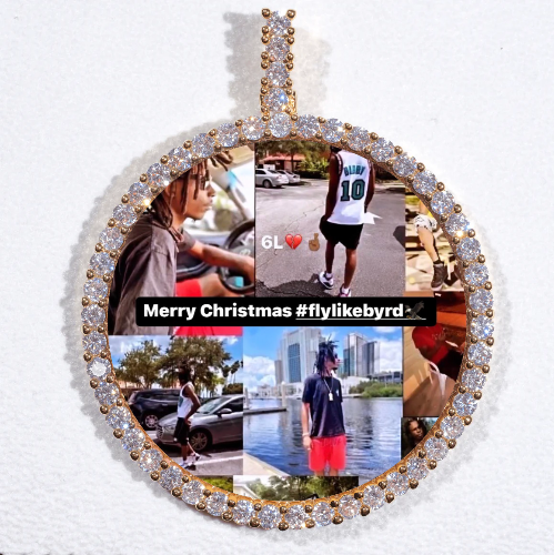 LARGE 3D CIRCLE CUSTOM PICTURE PENDANT