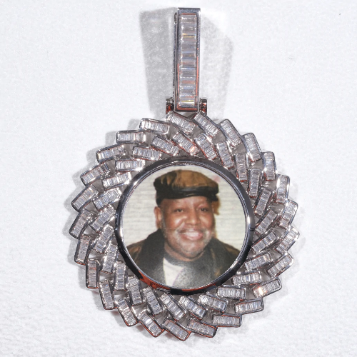 Large 3D Baguette Custom Picture Pendant