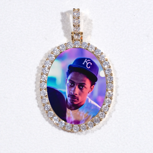 3D Oval Custom Picture Pendant