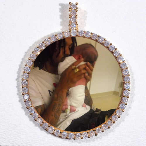 LARGE 3D CIRCLE CUSTOM PICTURE PENDANT