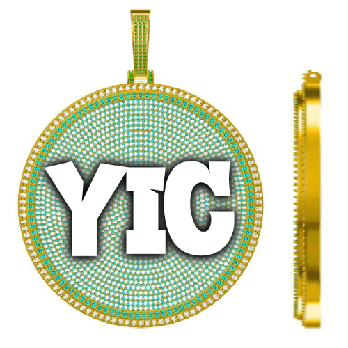 CUSTOM LETTER NECKLACE 3D BIG DISC