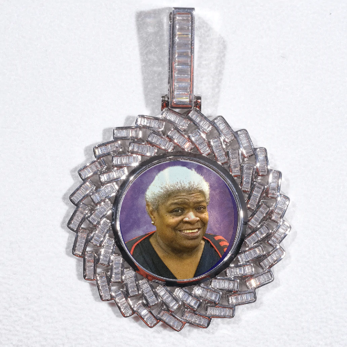 Large 3D Baguette Custom Picture Pendant