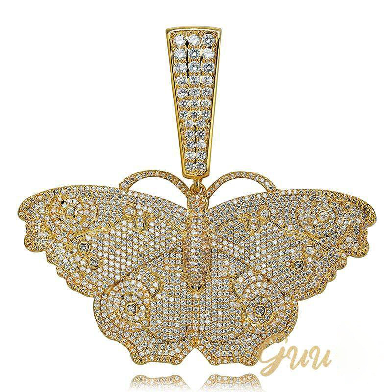 18K Gold-Plated Micro Inlay  AAA CZ Butterfly Pendant - The GUU Shop