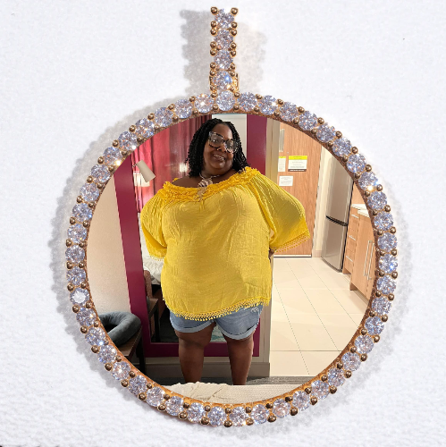LARGE 3D CIRCLE CUSTOM PICTURE PENDANT