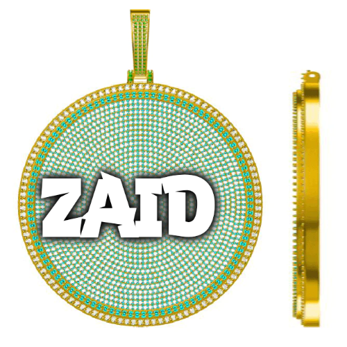 CUSTOM LETTER NECKLACE 3D BIG DISC