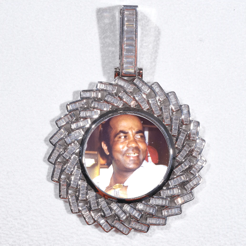 Large 3D Baguette Custom Picture Pendant