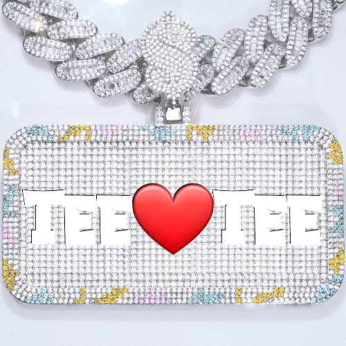 CUSTOM LETTER NECKLACE 3D COLORFUL SQUARE