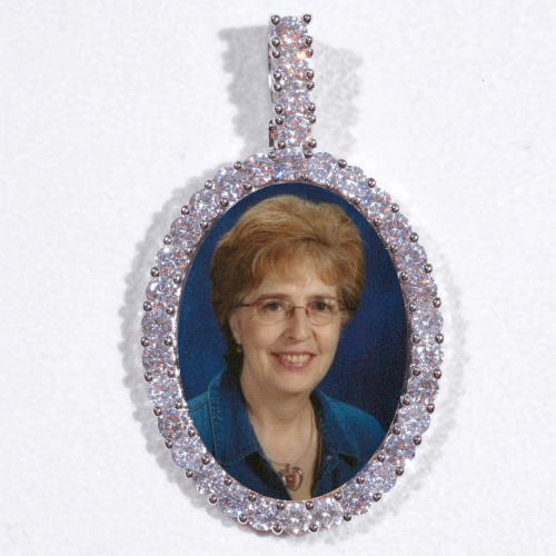 Large 3D Oval Custom Picture Pendant
