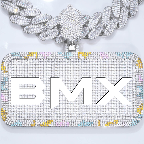 CUSTOM LETTER NECKLACE 3D COLORFUL SQUARE