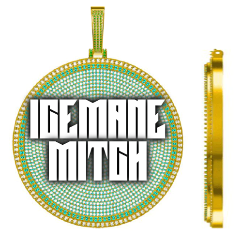 CUSTOM LETTER NECKLACE 3D BIG DISC