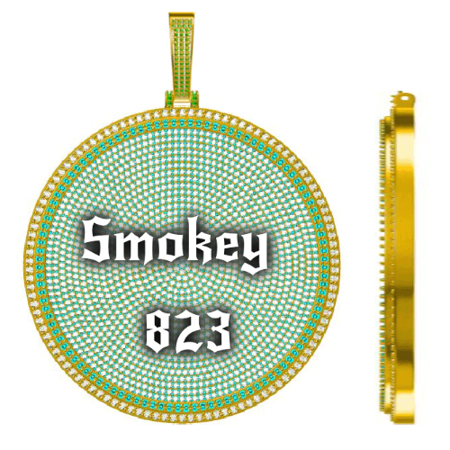 CUSTOM LETTER NECKLACE 3D BIG DISC