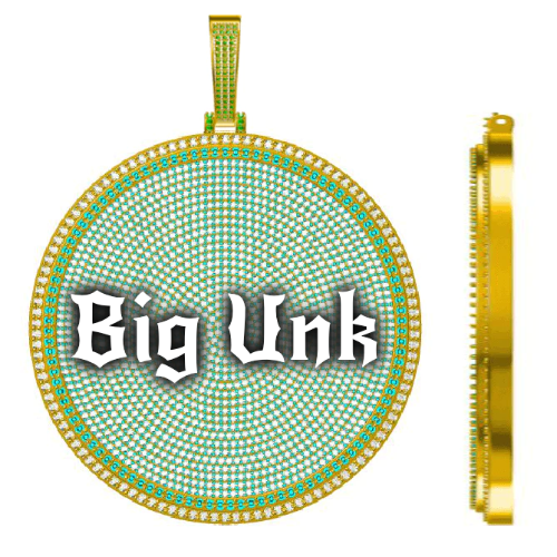 CUSTOM LETTER NECKLACE 3D BIG DISC