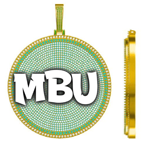 CUSTOM LETTER NECKLACE 3D BIG DISC