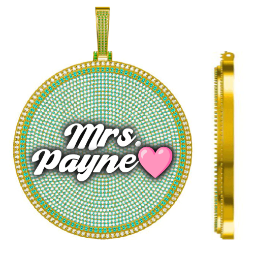 CUSTOM LETTER NECKLACE 3D BIG DISC