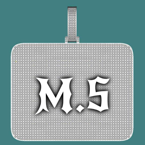 CUSTOM LETTER NECKLACE 3D BIG SQUARE
