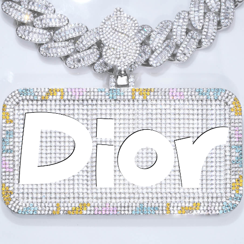 CUSTOM LETTER NECKLACE 3D COLORFUL SQUARE