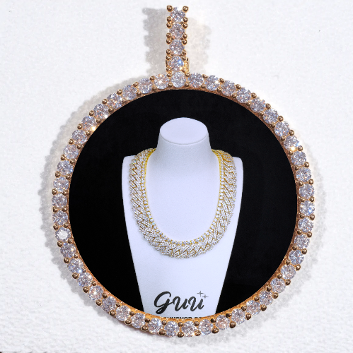 LARGE 3D CIRCLE CUSTOM PICTURE PENDANT
