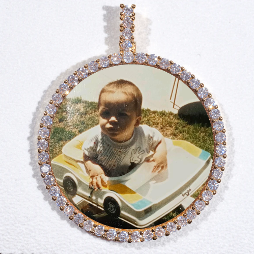 LARGE 3D CIRCLE CUSTOM PICTURE PENDANT