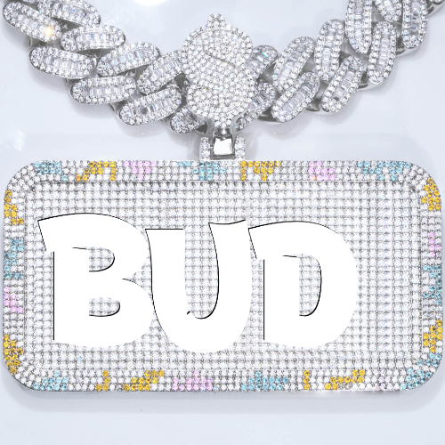CUSTOM LETTER NECKLACE 3D COLORFUL SQUARE