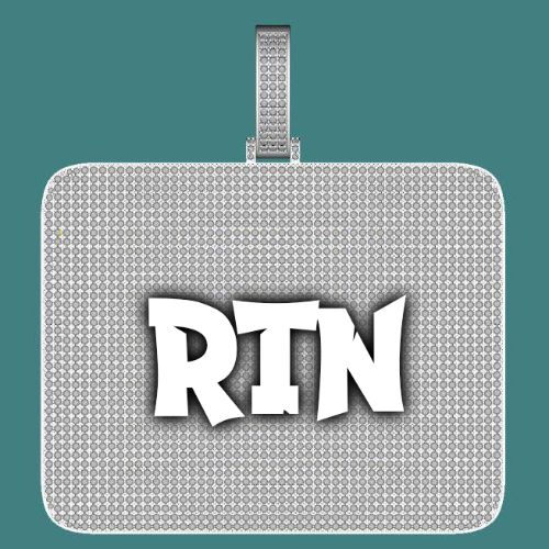 CUSTOM LETTER NECKLACE 3D BIG SQUARE