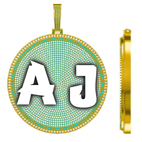 CUSTOM LETTER NECKLACE 3D BIG DISC