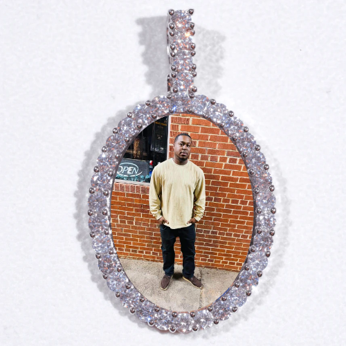 Large 3D Oval Custom Picture Pendant