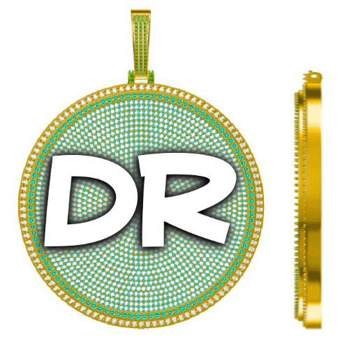 CUSTOM LETTER NECKLACE 3D BIG DISC