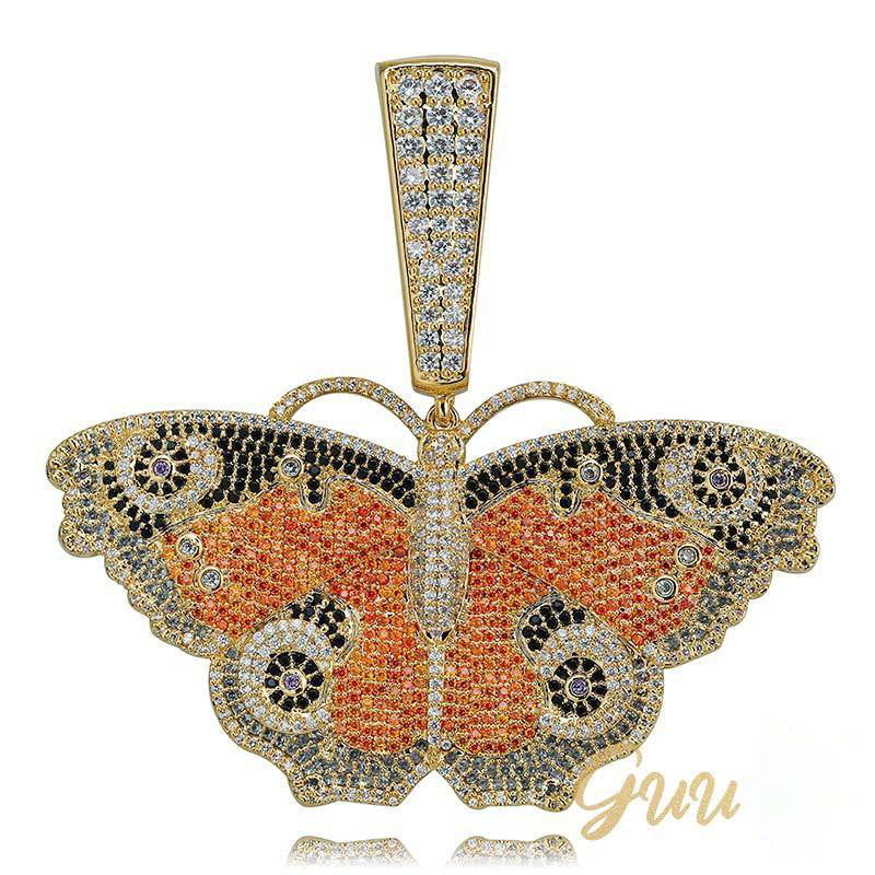 18K Gold-Plated Micro Inlay  AAA CZ Butterfly Pendant - The GUU Shop
