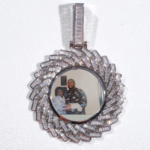 Large 3D Baguette Custom Picture Pendant