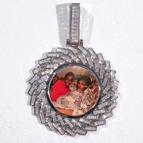 Large 3D Baguette Custom Picture Pendant