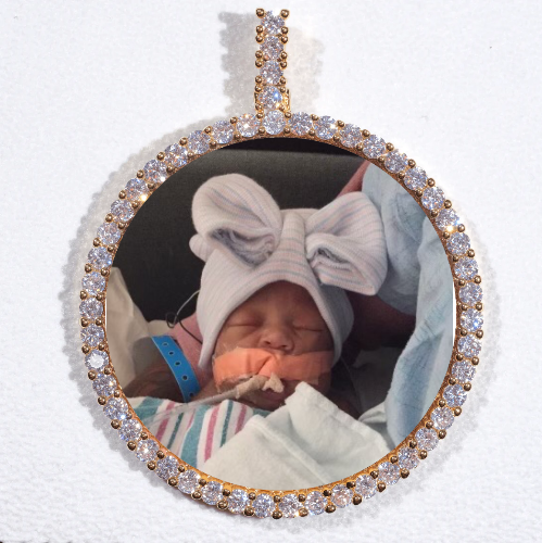 LARGE 3D CIRCLE CUSTOM PICTURE PENDANT