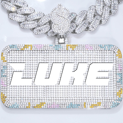 CUSTOM LETTER NECKLACE 3D COLORFUL SQUARE