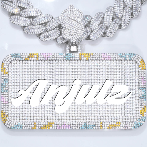 CUSTOM LETTER NECKLACE 3D COLORFUL SQUARE