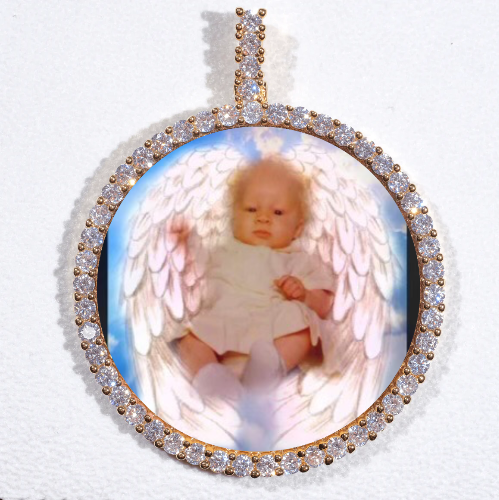 LARGE 3D CIRCLE CUSTOM PICTURE PENDANT