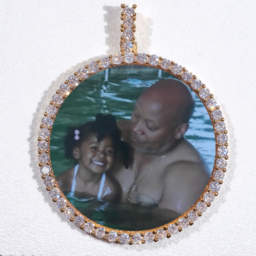 LARGE 3D CIRCLE CUSTOM PICTURE PENDANT