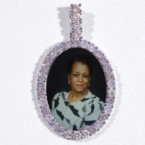 Large 3D Oval Custom Picture Pendant
