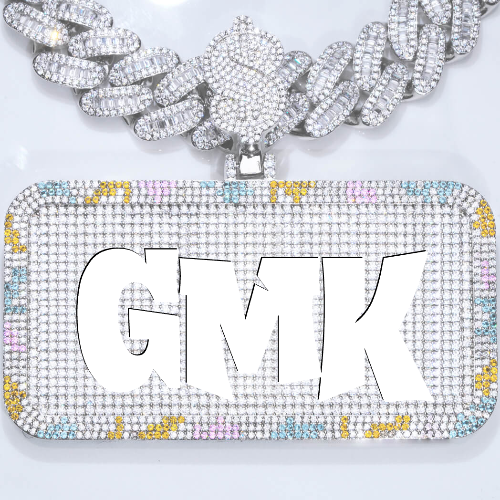 CUSTOM LETTER NECKLACE 3D COLORFUL SQUARE