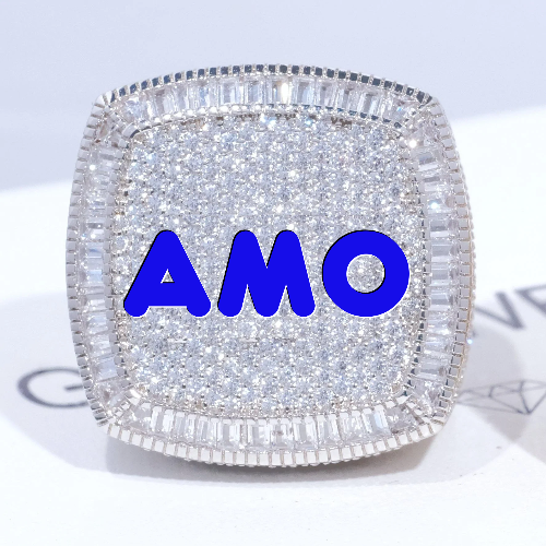 CUSTOM LETTER 3D ICED RING
