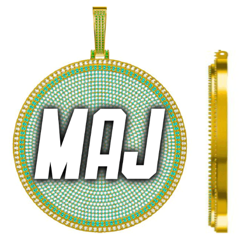 CUSTOM LETTER NECKLACE 3D BIG DISC
