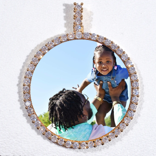 LARGE 3D CIRCLE CUSTOM PICTURE PENDANT